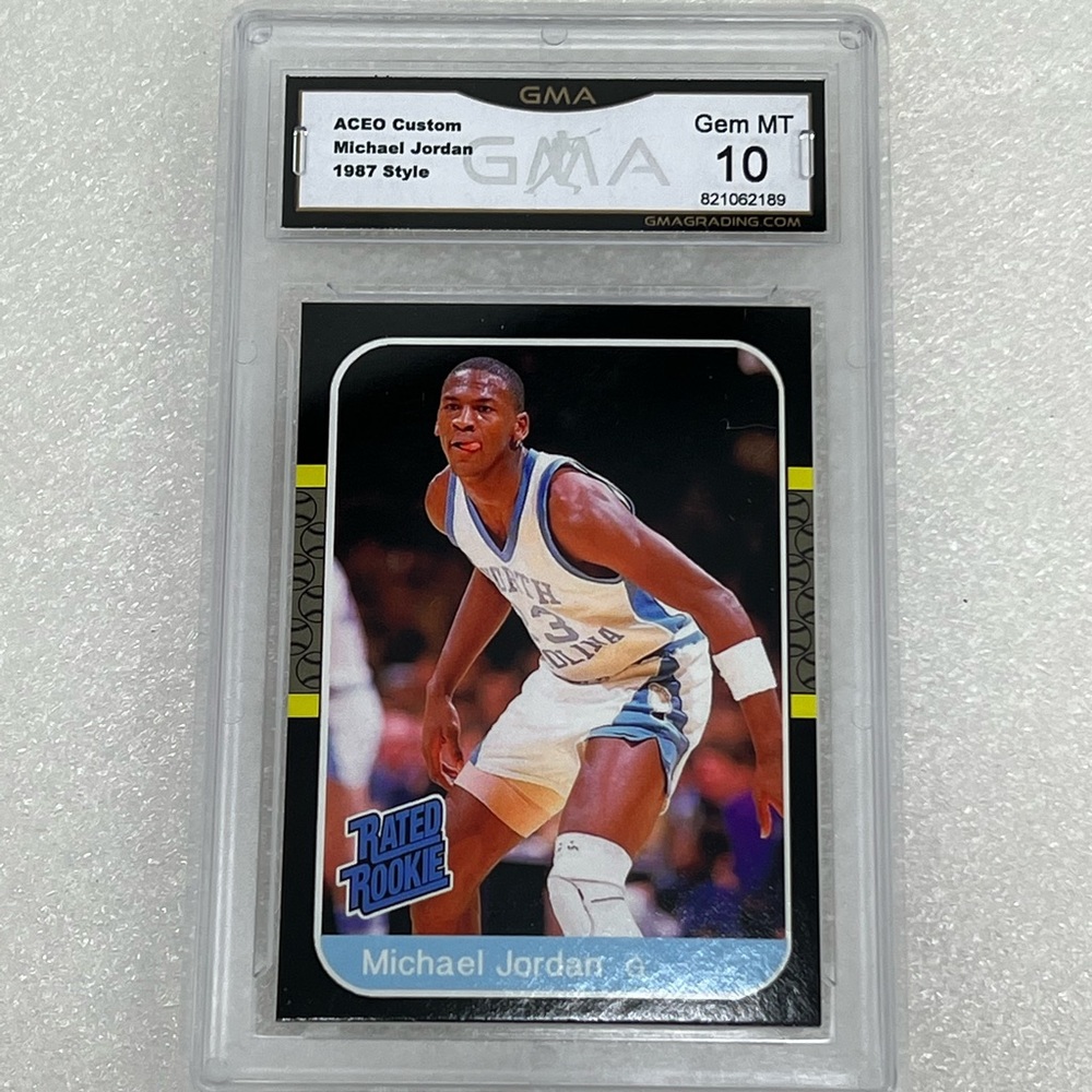 1987 Style Donruss Rated Rookie Michael Jordan Card GMA Graded 10 Mint